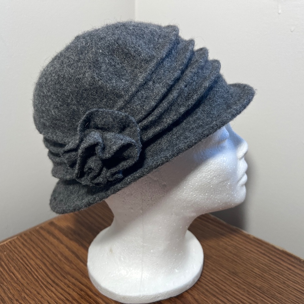 Ladies Women Church Dress Warm Fashion Wool Gray Hat Cap